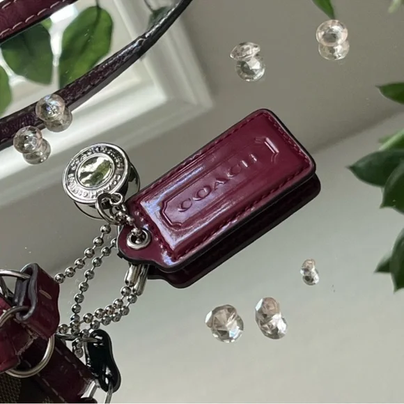 Coach Signature Canvas Shoulder Bag - Brown and Red - Picture 7 of 15